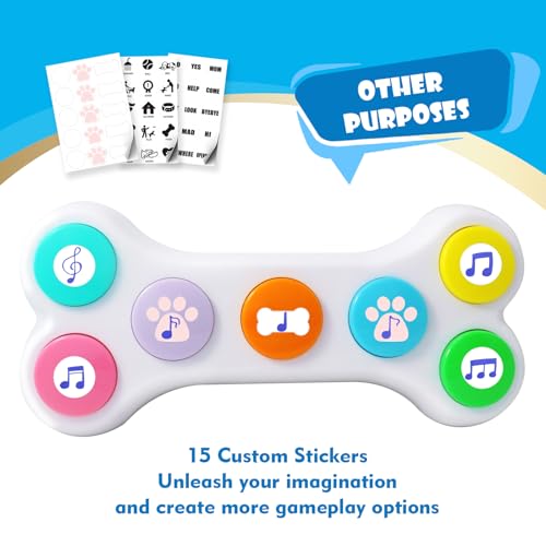 Dog Buttons with Stickers and Batteries