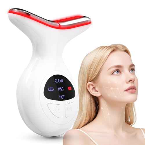 Red Light Therapy for Face, Multifunctional Face Massager with Micro-Current, LED Light Therapy & Vibration, at-Home Skin Care Face Sculpting Tool for Wrinkles, Micro-Current Facial Beauty Device