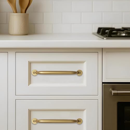 CABDM 3 Pack 18 inch Hole Center Appliance Handle Pulls Brushed Gold - Heavy Duty Solid Vintage Aged Drawer Hardware Kitchen Vanity Bathroom Handles by CABDM - Image 3