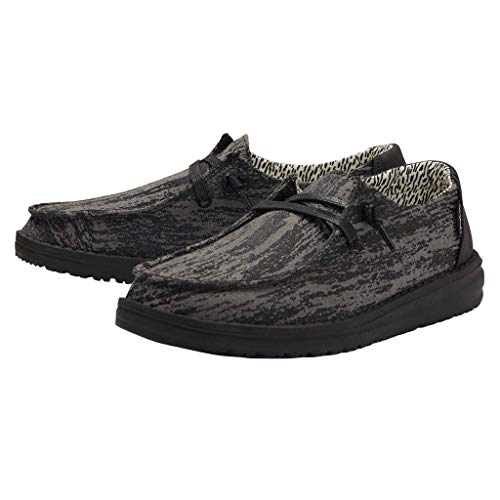 Image of HEYDUDE Women's Wendy Black Marble Size 12 | Women's Shoes | Women's Lace Up Loafers | Comfortable & Light-Weight