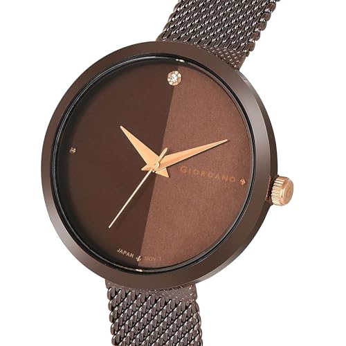 Image of Giordano Eleganza Collection Analog Wrist Watch for Women with Color Variant, Stylish Wired Metal Mesh Band| Ladies | Girls to Compliment Your Look | Ideal Gift for Female - GD-4062