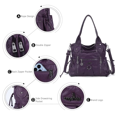 Image of Angel Kiss Hobo Bags for Women Fashion Shoulder Bag Ladies Purses and Handbags Roomy Tote Bags Purse with Crossbody Strap