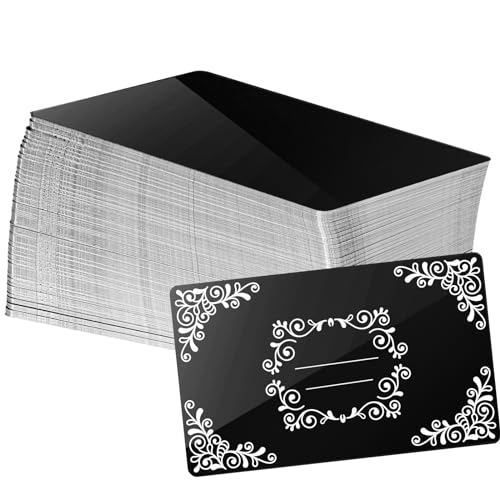Opiniones y reviews de Grabados - 5 favoritos. 39 Weparmeety - 100 piezas de metal grabado en blanco, hoja de aluminio, grabado láser, tarjetas de visita, multiusos, tarjetas de regalo, 86 x 54 x 0,21 mm (negro)
