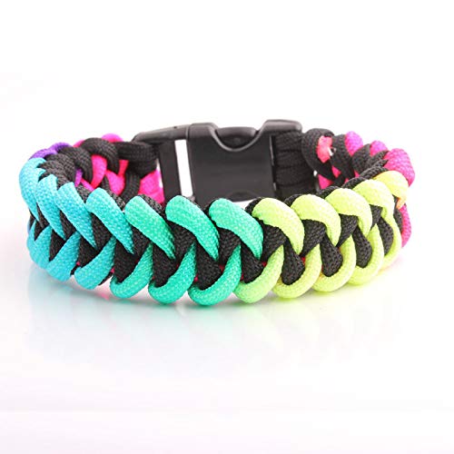 GeGeDa Corda de Paraquedas de Nylon com 7 Núcleos Rainbow Paracord, Corda de Acampamento de 100 Pés.