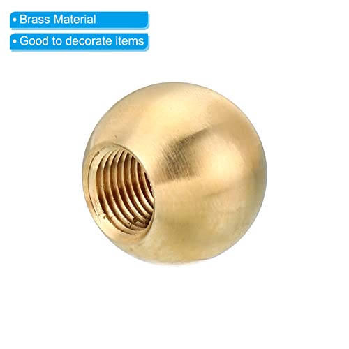 Image of PATIKIL M10x1 20mm Thread Lamp Finials Cap Knob, 2 Pack Brass Ball Lamp Decoration Screw Caps for Furniture Lighting Lamps