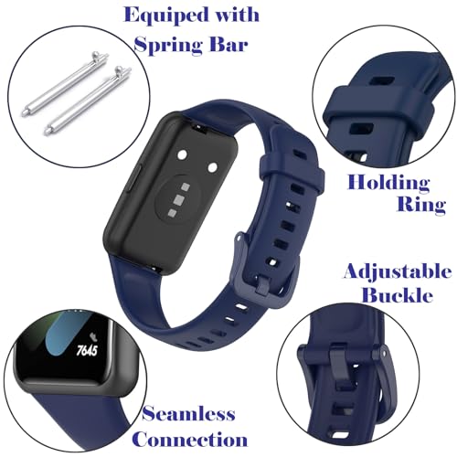 Z.DuDuZAZA Bands Compatible with HUAWEI Band 7 (2022) Smartwatch, 10 Pack Soft Silicone Strap Replacement Wristbands for Women Men
