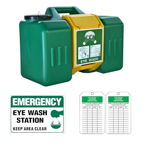 9-Gallon Portable Eye Wash Station OSHA-Approved, Includes Statio...