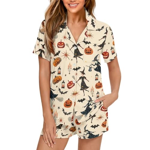 Image of Women's Short Sleeve Sleepwear Pajamas Nightwear with Pockets | skin-friendly breathable material resists pilling fading and deformation after repeated washing