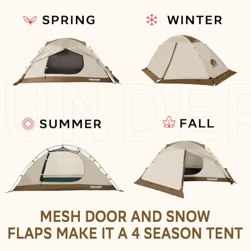 Image of 1 /2 Person Backpacking Tent for 4-Season - Winter Waterproof Tent for One Person, Lightweight Camping Gear for Backpacking, Easy Set Up Cold Weather Essentials by Underwood Aggregator