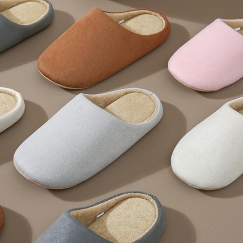Premium Comfort All Seasons Silent Suede Cushion Sole Non Slip Women's House Slippers Indoor Soft Home Slip On Shoes2