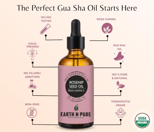 Image of Earth N Pure Rosehip Seed Oil | 100% Pure Natural Cold Pressed Carrier Oil | Premium Quality for Face, Hair, Skin, Nails, Body Massage & DIY Beauty Care | Hexane Free | 100ml
