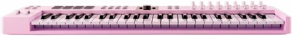 Arturia KeyLab Essential mk3 49-Key Controller Bundle with Auray FP-P1L Universal Piano-Style Sustain Pedal, MID-P10T Pro MIDI to MIDI Cable 10 Feet, Kaces KKC-MD Stretchy Keyboard Dust Cover, medium