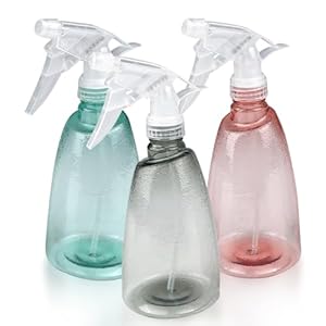 Newpop 3 Piezas Botella Pulverizador 500 ml, Plastico Gatillo Botellas de Spray Vacías, Rellenable Transparente Atomizador Agua, para Regar Plantas de Jardín, Limpieza, Pelo, Aceites Esenciales
