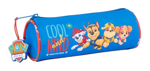 safta PAW PATROL COOL – Astuccio rotondo scolastico, astuccio per bambini, ideale per bambini dai 5 ai 14 anni, comodo e versatile, qualità e resistenza, 20 x 7 cm, Rosso/blu, M, Casual