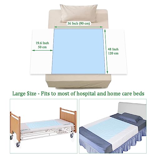 Almohadilla de cama impermeable lavable azul que frena fugas de orina nocturnas 3