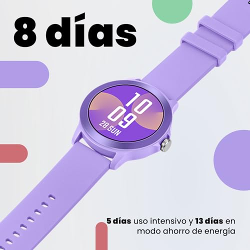 Smartwatch llamadas Bluetooth SPC Smartee Duo Vivo con correa intercambiable violeta IP68 5