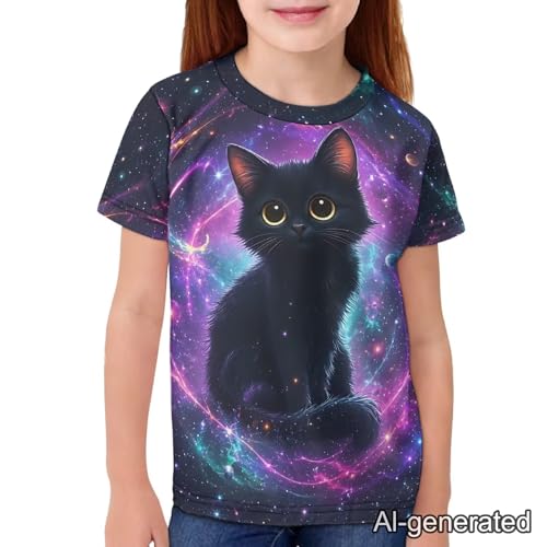 Image of Renewold Kids Novelty T-Shirt for Girls Boys Short Sleeve Crewneck Summer Tee Soft Breathable Graphic Shirt for Age 2-16