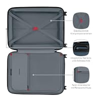 WENGER Prymo Medium Hartschalenkoffer mit 4 Rollen, Trolley, Mittelgroß, 59 (67) l, Sicherheitsschloss, Damen Herren, Reisen Urlaub, Blau, 653633 – Ansicht 5