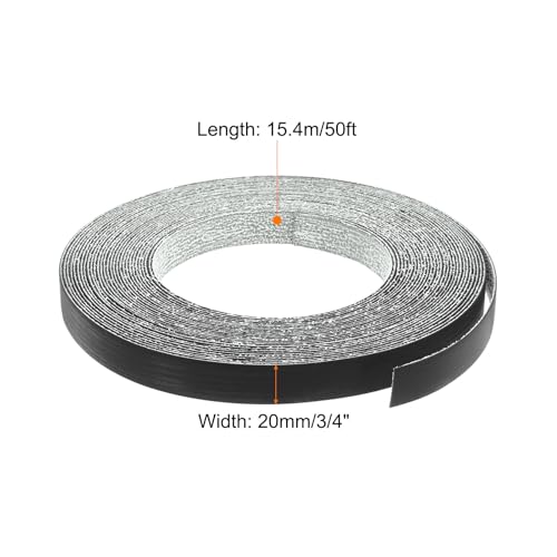 Banda de borde de PVC flexible uxcell negro prepegado para cantos de madera mdf 2