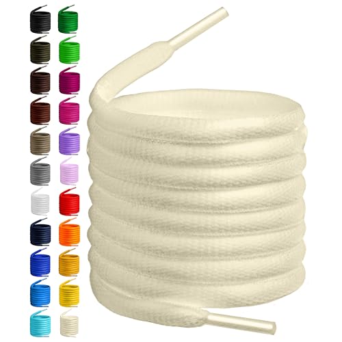 Image of BIRCH's Oval Shoelaces 27 Colors Half Round 1 /4 inch Shoe Laces 4 Different Lengths