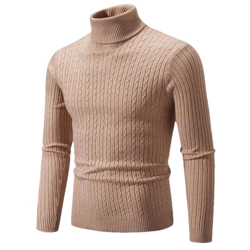Winter Men'S Turtleneck Long Sleeve Sweater Casual Men'S Knitted Warm Pullover Top