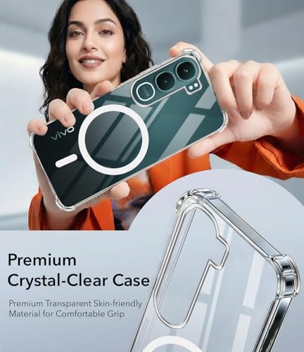 Image of Jkobi Shockproof Crystal-Clear Back Cover for Vivo Y31 5G (Magsafe Wireless Support | Drop & Camera Protection | Hard Polycarbonate)