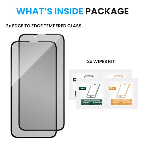 Image of FIRST MART Military-Grade Matte Anti-Glare Tempered Glass for iPhone 17e, iPhone 16e and 14 (6.1 Inch) With Installation Kit | Edge to Edge Coverage |Anti Glare, Bubble-Free [2 Pack]