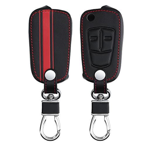 kwmobile Funda Compatible con Opel Vauxhall Llave de Coche Plegable de 2 Botones - Cubierta de Cuero...