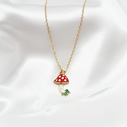 Pack 3 Cute Mushroom Pendant Chain Necklace for Three Best Friends Daughter Gold Dainty Fashion Friendship Christmas Birthday Jewelry Gifts3