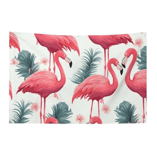 Drapeau de jardin flamant rose en tissu de haute qualité résistant aux intempéries