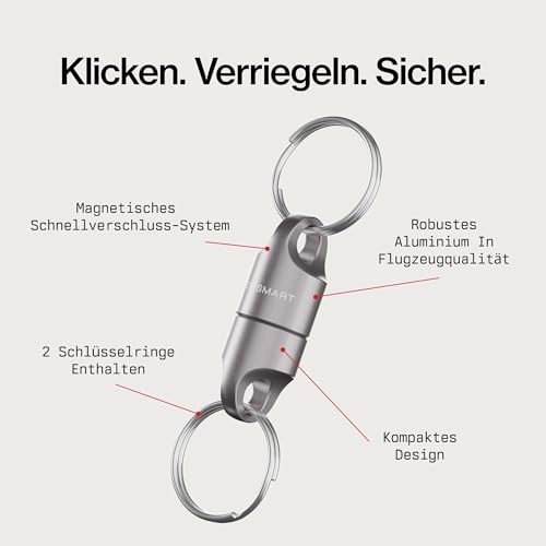 Image of KeySmart MagConnect Magnetic Key Holder for Purse, Key Chains for Car Keys - Detachable Key Ring Quick Release Keychain