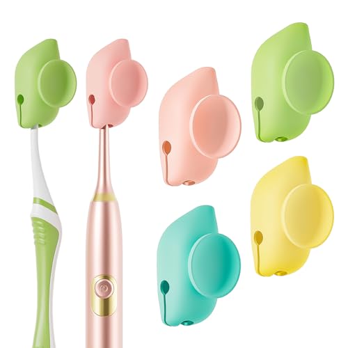 Muslish 4 Pack Silicone Toothbrush Covers with Suction...