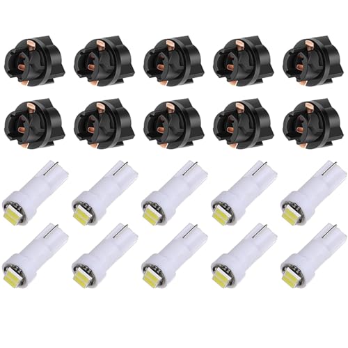 ECCPP Instrument Cluster Dash Panel Lights with Twist Lock Socket T5-Twist Lock T5-2-2835-SMD-White 17, 18, 27, 37, 58, 70, 73, 74, 79, 85, 86, 206, 207, 286, 306, 307, 308, 406, 407 2721