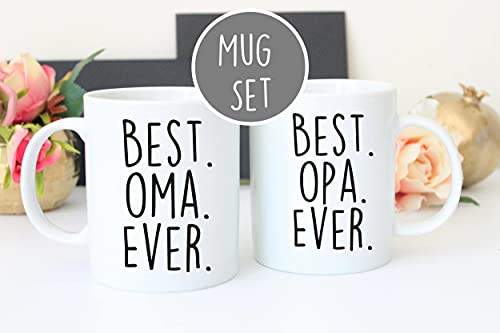 Oma And Opa Mug Set, Best Oma Ever, Oma Mug, Oma Present, Best Opa Ever, Opa Mug, Oma Coffee Mug, Opa Coffee Mug, Grandparent Mugs Set, Family Mug 98Q8K5, White