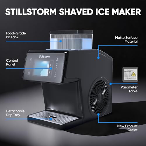 Stillstorm Shaved Ice Machine Snow Cone Maker No Ice Needed，Snowflake Machine with RapidChill Technology, Auto-Clean SUS304, Adjustable Speed Snowflake Maker for Home, Party, Bar... by Stillstorm - Image 7