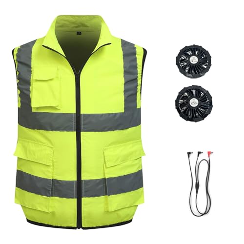 Gilet rafraîchissant avec 2 ventilateurs veste réfléchissante anti chaleur extérieur mixte