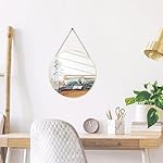 LONGWIN Hanging Wall Circle Mirror Decor Gold Geometric Mirror with Chain for Bathroom Bedroom Living Room 9.8" - Image 3