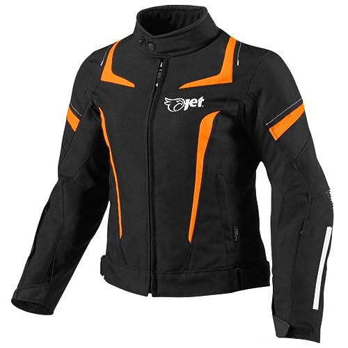 Jet Motorcycle Motorradjacke Frauen Damen Sommer Winter Gepanzerte Textilwasserdichte ELEKTRA (4XL (20/22), Orange)