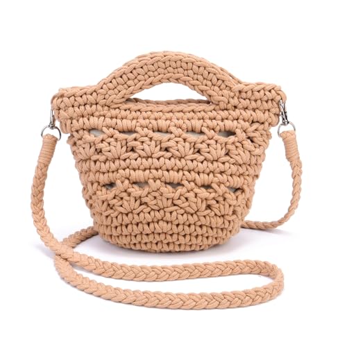 Image of CHIC DIARY Women Straw Beach Bag Clutch Purse Small Crossbody Bag Woven Cotton Shoulder Handbag for Summer