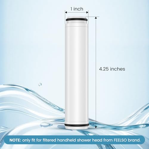 Image of FEELSO FE-15 PRO abs Shower and tap Filter for Hard Water with 15 Stage Hard Water Softener Cartridge - Universal Shower Head Water Softener (Replacement Filters)
