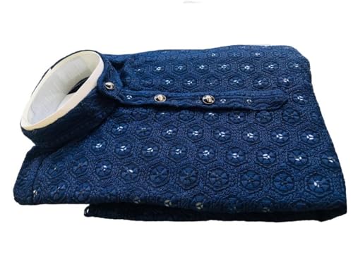 Image of Uchchitha Designs Boys Ethnic wear Kurta Pajama Dress Set Sequence Kurta stylish Model