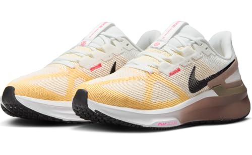 Nike Structure 25 Women's Road Running Shoes (DJ7884-110, Summit White/Mink Brown/Varsity Maize/Black)2
