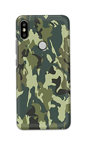 Image of Printed Hard Back Cover Case for Mi Redmi Y2 Back Cover (Green Army Camouflage) -1803