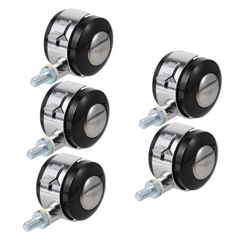 LOORGVEL 5個 ユニバーサルオフィスチェアホイール ブレーキ付きズィンク合製 耐摩耗静音キャスター 床傷防止 タスクチェア交換用