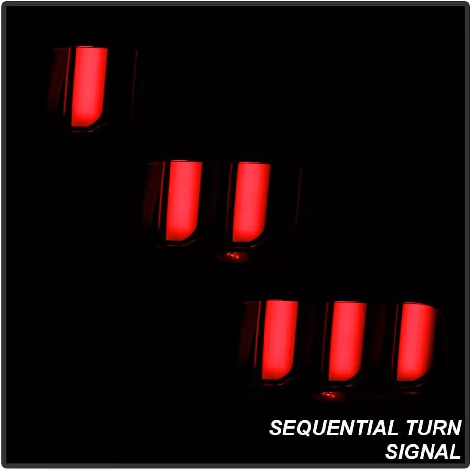 Sequential Tail Lights for 2005-2009 Ford Mustang Black Smoked LED Tube Signal Brake Lamps, Left + Right