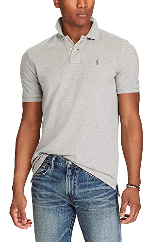 Image of Polo Ralph Lauren Men Custom Fit Mesh Pony Logo Shirt (XXL, LiteAndovrHtr)