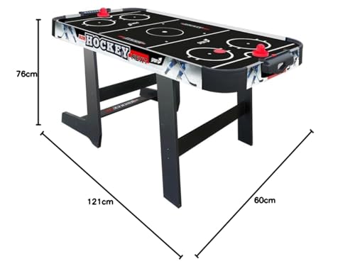 Sport1 Air Hockey Next Vertikaler Klapptisch Air Mini mit Lüfter 12 V Platzsparender Air-Hockey-Tisch Maße 121 x 60 x 76 cm 2 Griffe und 2 Scheiben inkludiert mit integrierter Punktezähler. – Bild 8