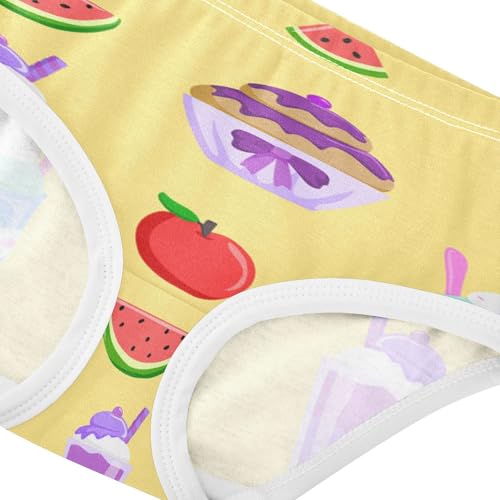 Girls' Underpants Kids Cotton Underwear Panties Briefs For Girl Age 2-8 Years Dessert Cake Doughnut Icecream4