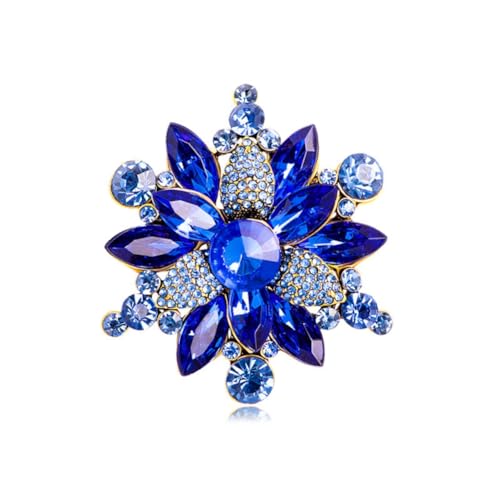 Image of Snowflake Brooch Pin for Women Girls Rhinestone CZ Winter Flower Lapel Pins Christmas Brooch Corsage Badge Pin Cloth Dress Accessories Jewelry for Christmas