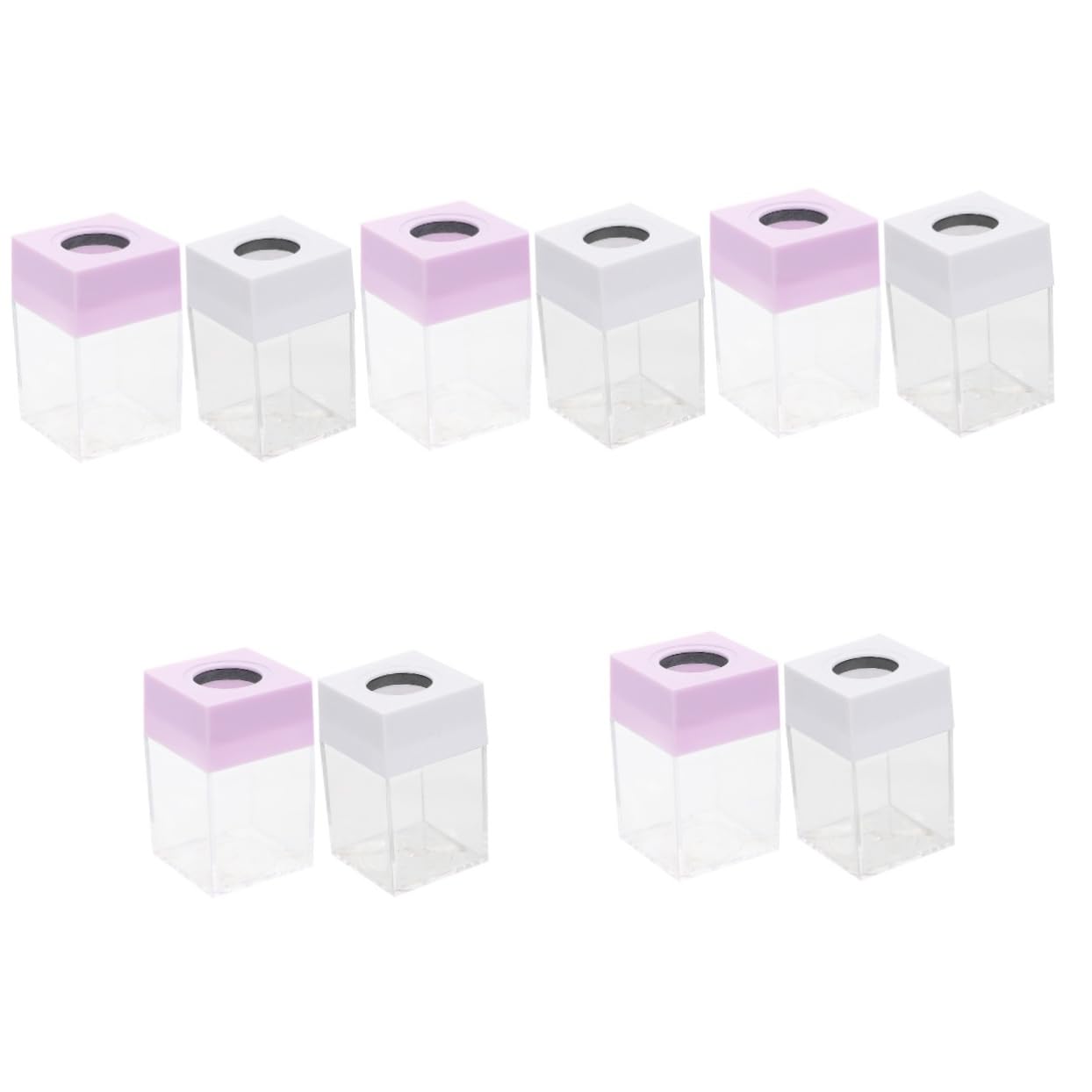 Operitacx 10pezzi Contenitori Trasparenti Per Graffette Magnetiche Portagraffette Quadrati Colorata Per Ufficio e Scuola Facili Da Usare e Pratici